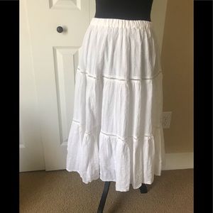 Anthropologie White Cotton Skirt